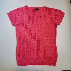 🔺 H&M Pink Knitted Sweater Short Sleeve